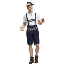 Man German Beer Lederhosen Outfit Adult Men Bavarian Oktoberfest Cosplay Halloween Costumes 2024 - compre barato