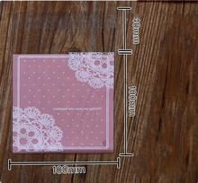 300pcs/lot-10*10cm Romantic Pink Lace Biscuit Packaging Bag Clear Cookie Packing Plastic Candy Bags For Wedding 2024 - buy cheap