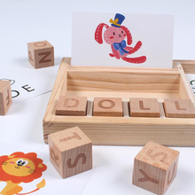 Wooden Cardboard English Letters Spell Game Blocks Toys For Children Learning Education Cognitive Block Cards 2024 - buy cheap