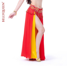 Belly Dance Skirt Sexy Women Stage Chiffon Double Colors  Side Slit Long Skirts Professional Belly Dance Costume 2024 - buy cheap