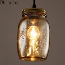 Vintage Glass Pendant Light Bottle Hanging Lamp LED Industrial Decor Dining Room Kitchen Bar Loft Retro Light Fixtures Luminaire 2024 - buy cheap