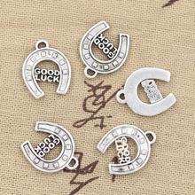 15pcs Charms Horseshoes Good Luck 17mm Antique Making Pendant fit,Vintage Tibetan Bronze Silver color,DIY Handmade Jewelry 2024 - buy cheap