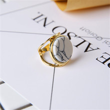 Anillo de piedra blanca para mujer, anillo redondo, regalo de joyas de fiesta, 2019 2024 - compra barato