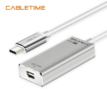 Cabletime USB C Mini DisplayPort Adapter USB 3.1 Type C to Mini DP Male to Female 4K 60Hz Converter Cable For Samsung HDTV N128 2024 - buy cheap