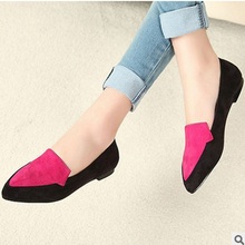 2021 Ladies Mixed Colors Plus Sizes 45 46 Pointed Toe Women Single Nubuck Leather Casual Kvoll Shoes On Flats Claussure Femme 2024 - buy cheap