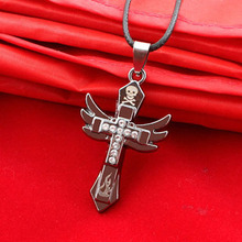 Fashion Stainless steel necklace pendants DIY jewelry components accessories findings silver cross wing pendant for men women 2024 - buy cheap