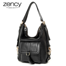 Zency Fashion Women Shoulder Bag 100% Genuine Leather Large Capacity Handbag Multifunction Use Satchel Crossbody Messenger Purse 2024 - buy cheap