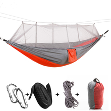 Portable Outdoor Camping Hammock With Mosquito Net Parachute Fabric Ultralight Hammocks Double Beds Hanging Swing Sleeping Bed 2024 - buy cheap