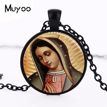 Nossa senhora de guadalupe pingente colar virgem maria sagrado coração arte religiosa steampunk bronze corrente vintage feminino jóias hz1 2024 - compre barato