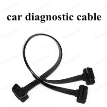 hot sell Flat Car Diagnostic Cables 12V Male to Two Female OBD2 16Pin Y Extension Cable Connectors 2024 - buy cheap