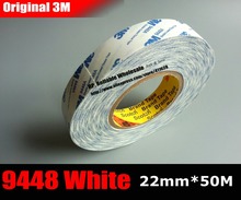 (22mm * 50M * 0,15mm) 3M cinta adhesiva de doble cara fuerte, cinta blanca no tejida 9448A para placa de nombre de PC, PCB, pantalla LCD de teléfono 2024 - compra barato
