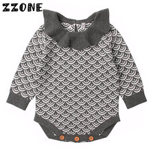 6M-24M Baby Girl Winter Clothes Kids Sector Pattern Long Sleeve Jumpsuit Newborn Geometric Ruffle Pullover Sweater,DC361 2024 - buy cheap