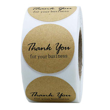 500pcs/roll Round Kraft "Thank You for your business"sticker seal labels Stickers scrapbooking for package stationery sticker 2024 - buy cheap