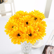 Silk cloth Mini Yellow Daisy Artificial Flower Bouquet Wedding Party Home Decor Scrapbooking Gerbera 10Pcs Madeliefje Margarida 2024 - buy cheap