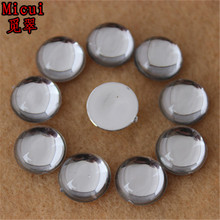 Micui 100PCS 12mm  Clear Color Round Acrylic Rhinestones Flat back For Clothes Dress Decorations Jewelry Accessories ZZ307C 2024 - buy cheap