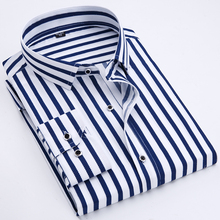 Autumn New Shirt Men's Large Size 5XL Casual Shirt Men's Vertical Stripe Slim Square Collar Business Casual Shirt Size M-5XL 2024 - buy cheap