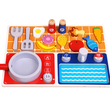 Kitchen Toys sets Mini Safety wooden Food gas stove Children's Pretend Play Early Education Toy For kids Christmas gifts 2024 - buy cheap