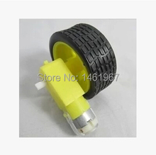 Free shiping !!! 10Lot/package Deceleration DC motor + supporting wheels , a / smart car chassis, motor / robot car wheels 2024 - buy cheap