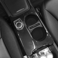 Carbon Fiber Style Center Console Water Cup Panel Cover Trim For Mercedes Benz GLA X156 CLA C117 A Class 2013-2018 LHD ABS 2024 - buy cheap