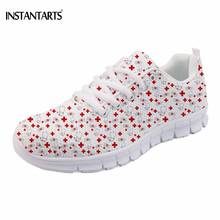 INSTANTARTS Funny Nursing Coordinates Pattern Students Breathable Sneakers Fashion Women Mesh Flats Shoes Casual Lace-up Flats 2024 - buy cheap