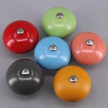 1x 40mm Euro-Style Furniture Handle Round Ball Ceramic Knobs and Handles Door Handle Cupboard Drawer Pull with Zinc Base 2024 - buy cheap