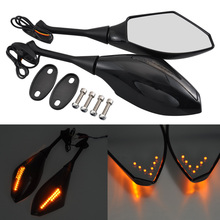 Espejos retrovisores laterales LED para motocicleta, montura de carenado para Honda CBR 300 600 900 RR GSXR FZ1 FZ6 2024 - compra barato