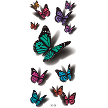 Водостойкие временные 3d-татуировки, цветные розы, цветы, бабочки, боди-арт, рукава, наклейки «сделай сам», Блестящие Татуировки 2024 - купить недорого