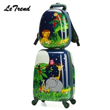 Letrend-nova mochila de desenho animado, bolsa de viagem infantil fofa, giratória, mala de viagem para estudantes 2024 - compre barato