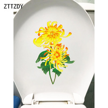 ZTTZDY 15,7*23,9 CM otoño Daisy clásico casa Pared de habitaciones pegatinas Mural baño calcomanía de baño T2-0175 2024 - compra barato