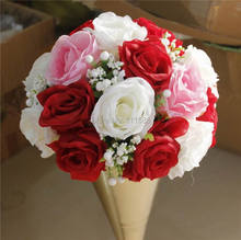SPR смешанные цвета свадебный стол центральный элемент цветок шар искусственная Роза 10 шт./лот цветок стена Фон арочный цветок для вечеринки рынок 2024 - купить недорого