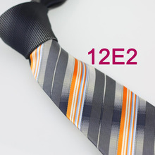 YIBEI Coachella Ties Gray Knot Contrast Gray Orange Stripes Necktie Mens Neck Tie Casual Business Handmade for Wedding Dress 2024 - buy cheap