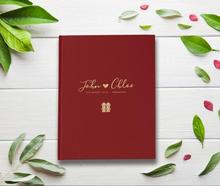 personalized Wedding Guest Book Sign In,  Maroon and Gold double happiness wedding journals, Instant Photo ablums guestbook 2024 - buy cheap