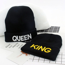 KING QUEEN Embroidery Hat Spring Women Winter Beanies Men Dad Hats Snowboard Caps Spring Skullies Warm Knitted Hip Hop Ski Cap 2024 - buy cheap