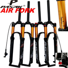 bicycle air fork 26" 27.5" 29inch ER 1-1/8“”MTB mountain bike suspension fork air resilience oil damping line lock for over 2024 - купить недорого