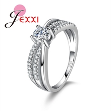 Anéis de marca elegante marca jóias banda zircônia cúbica 925 prata esterlina weddding anéis de noivado para mulher 2024 - compre barato