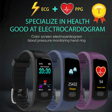 Pulsera inteligente ECG PPG con pantalla a color, monitor, seguidor Fitness de ritmo cardíaco y presión arterial, para ios y android 2024 - compra barato