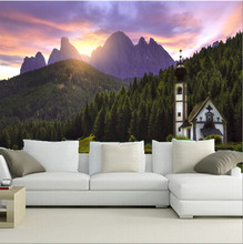 Papel tapiz personalizado para pared del dormitorio, Mural 3D con diseño de montañas de Italia, bosque, naturaleza, sala de estar, sofá, pared de TV 2024 - compra barato