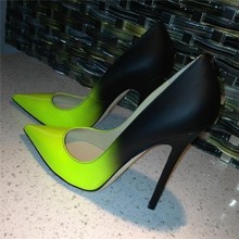 Escarpins femme 2019 zapatos de mujer de tacón alto de color mezclado fiesta boda slip on pumps sexy zapatos de novia de oficina Stiletto 2024 - compra barato