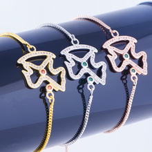 Nueva joyería de moda Cute zirconia Trojan pulsera encantos cobre hecho a mano Micro Pave pulsera de cadena cuadrada mujeres Bijoux brazalete 2024 - compra barato