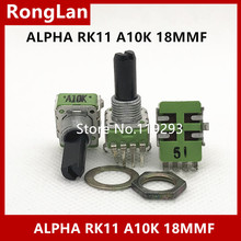 [BELLA]TAIWAN ALPHA potentiometer RK11K Series legs  sound dental instruments A10K 4FEET 18MM handle Potentiometer--10PCS 2024 - buy cheap