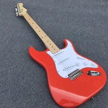 Custom shop, ST red electric guitar, ручная работа, 6 струн, кленовый гриф, guitarra, stratocaste gitaar. Реальные фотографии 2024 - купить недорого