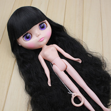 Бесплатная доставка, черные длинные волосы, Обнаженная кукла blyth, подходит для милых кукол «сделай сам»