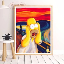 Screech-póster de pared de Homer Simpson, imágenes de pared para decoración de sala de estar, decoración del hogar, sin marco 2024 - compra barato