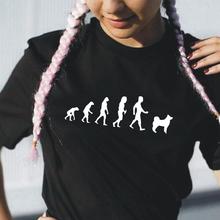Fashion Evolution To Alaskan Malamute Print T Shirt Women Tops Hipster Shirt Tee Shirt Femme Short Sleeve Casual Women Tshirt 2024 - buy cheap