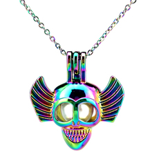 C832 colores Halloween calavera ala COLLAR COLGANTE Aroma difusor de aceite esencial regalo divertido 2024 - compra barato