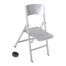 1/6 Scale Mini Folding Chair with Ashtray for Dolls Action Figures Silver 2024 - buy cheap