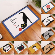 Entrance Waterproof Door Mat Cartoon Cute Cat Kitchen Rugs Bedroom Carpets Decorative Stair Mats Home Decor Crafts 2024 - buy cheap