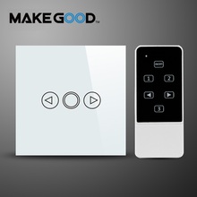 MAKEGOOD EU Standard Touch Switch 1 Gang 1 Way Crystal Glass Dimmer Switch with Remote Control, RF 433Mhz, AC110-240V for Light 2024 - buy cheap