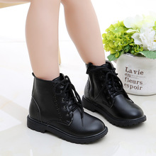 Autumn & winter new children's leather boots girls shoes boys snow boots children Martin boots 2024 - buy cheap