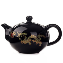 150 мл, черный керамический чайник, китайский чайник с драконом, чайник ручной работы, легкий чайник, керамический чайный набор, чайник, кунг-фу, чайная посуда 2024 - купить недорого